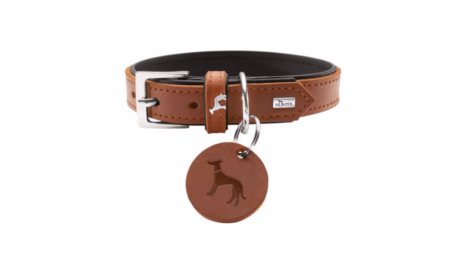 Ogrlica Larvik 50 konjak boja, kravlja koža, 35-42cm